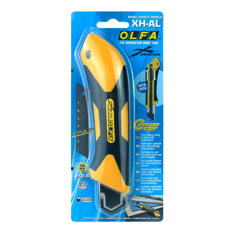 OLFA cutting nylon rope plastics 25mm XH-AL Fiberglass-Reinforced Auto-Lock Utility Knife