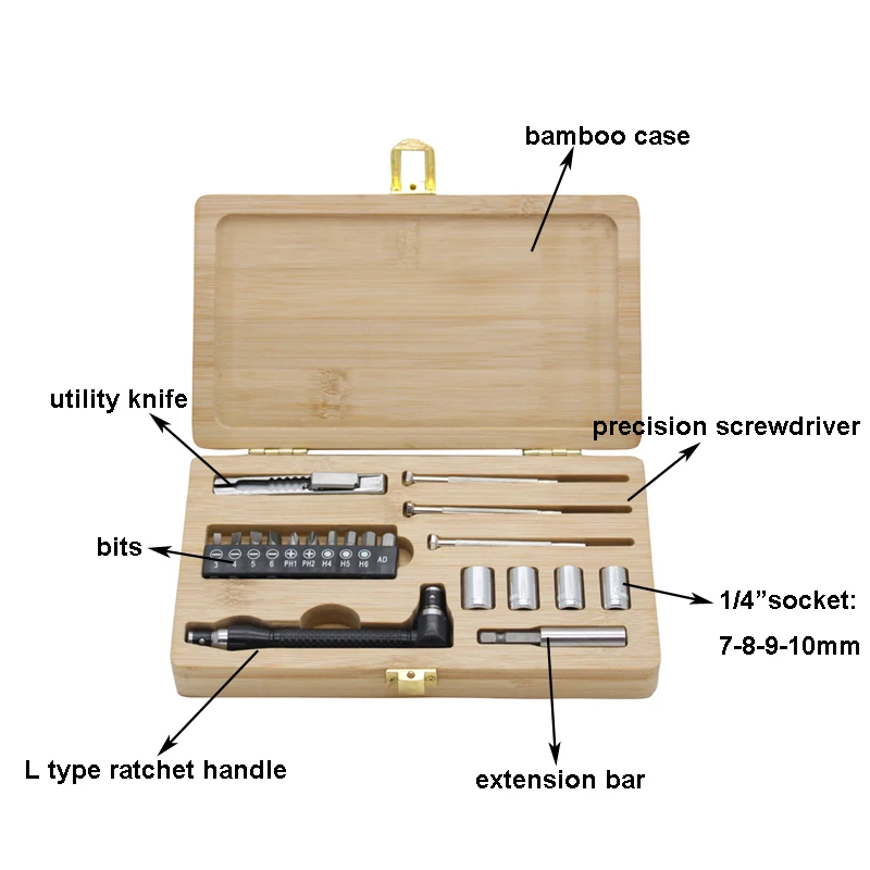precision screwdriver tools  L type ratchet handle practical tool kit 20pcs hand tools