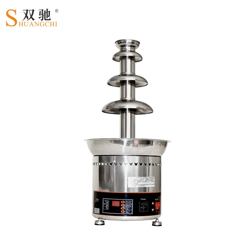 4 Tiers Chocolate Melting Pot Electric For Bakery Shop Modern Novel Commercial Chocolate Fondue Maker Waterfall Counter Top
