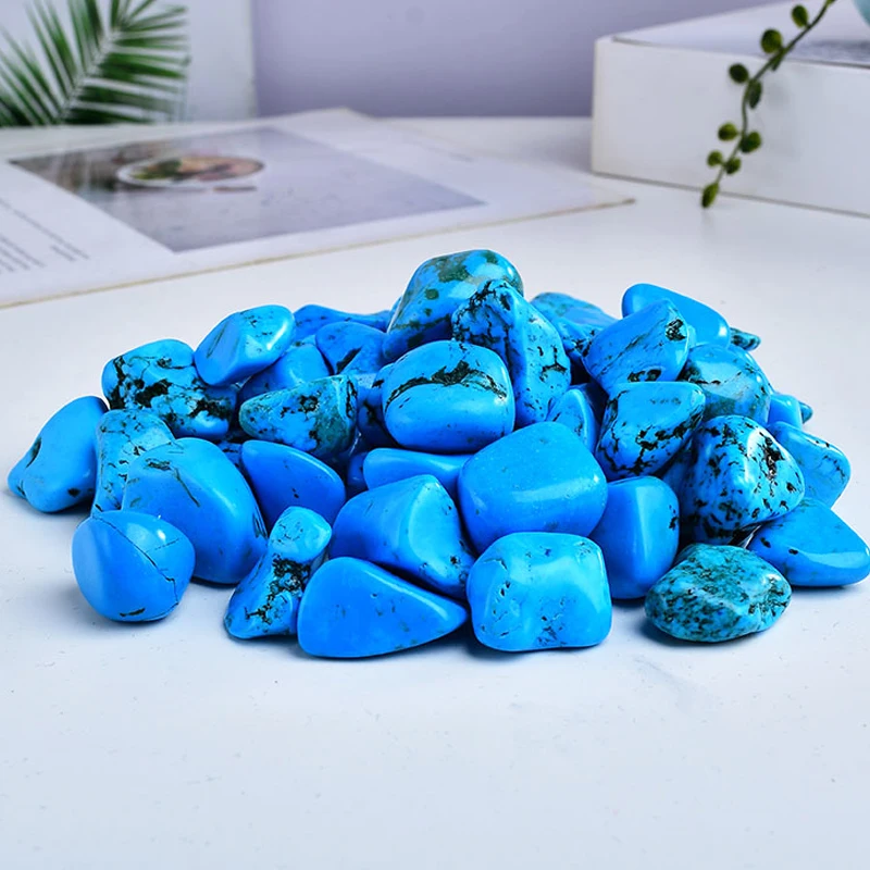 Wholesale 2-3cm Reiki Healing Tumbled Stones Crystal Blue Turquoise Gemstone Gravel