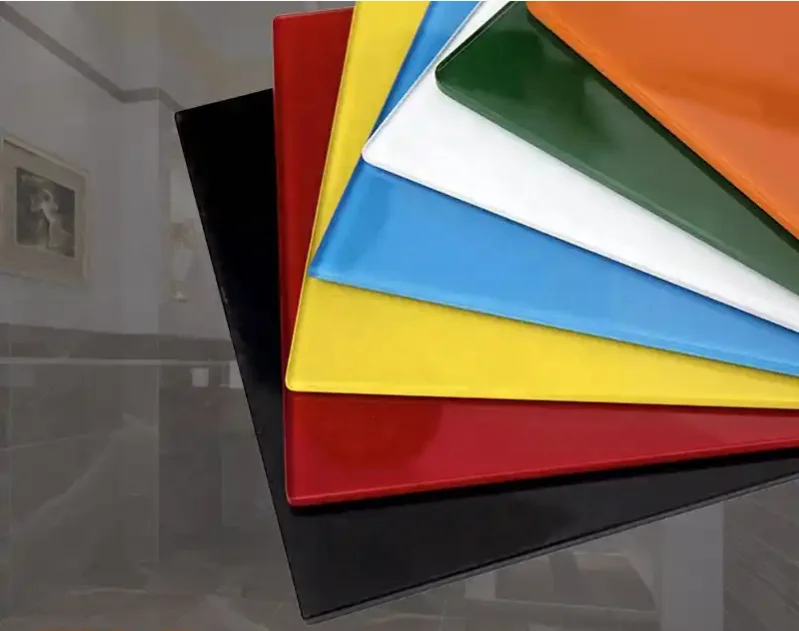 Hot Sale 4- 6mm Colored Back Painted Splashback Glass, Kitchen Glass Wall