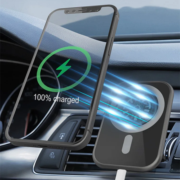 Mirror 15W Fast Charging Magnetic Wireless Car Mount Stand Charger For iPhone 13 Magsaf With Phone Holder