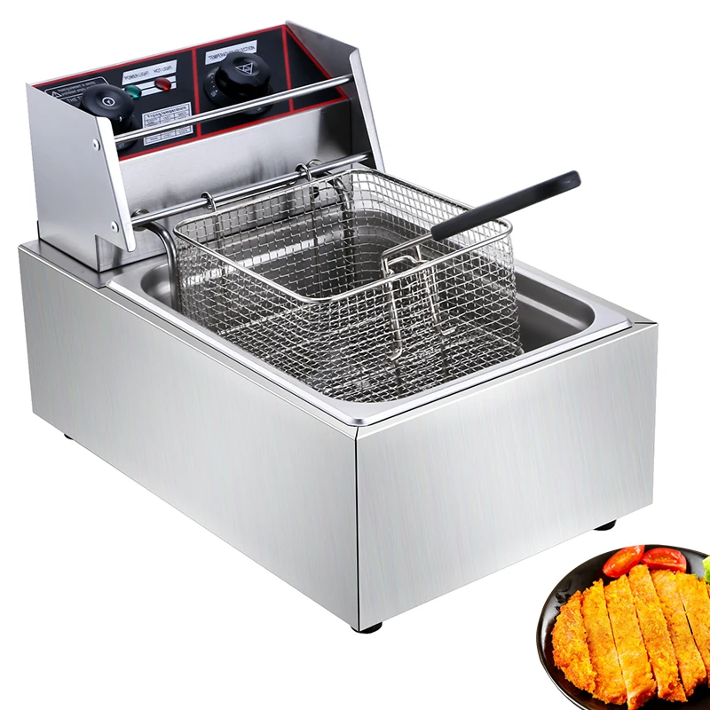 Deep fryer stainless steel table top kitchen equipment commercial electric fryer 10L chicken meat frying machine