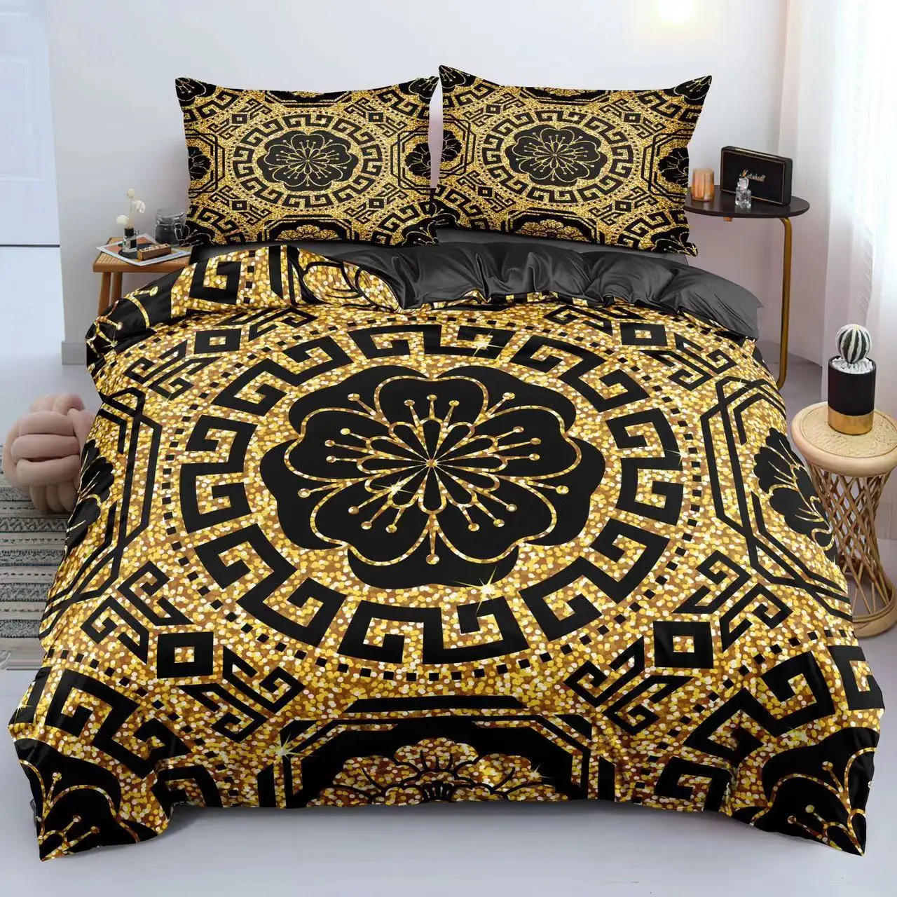 Customized Size Duvet Cover Set Brand Logo Bedding Set 3d Printing Duvet Cover Set Luxury Quality Printed Bed Sheets OEM 4 Pcs