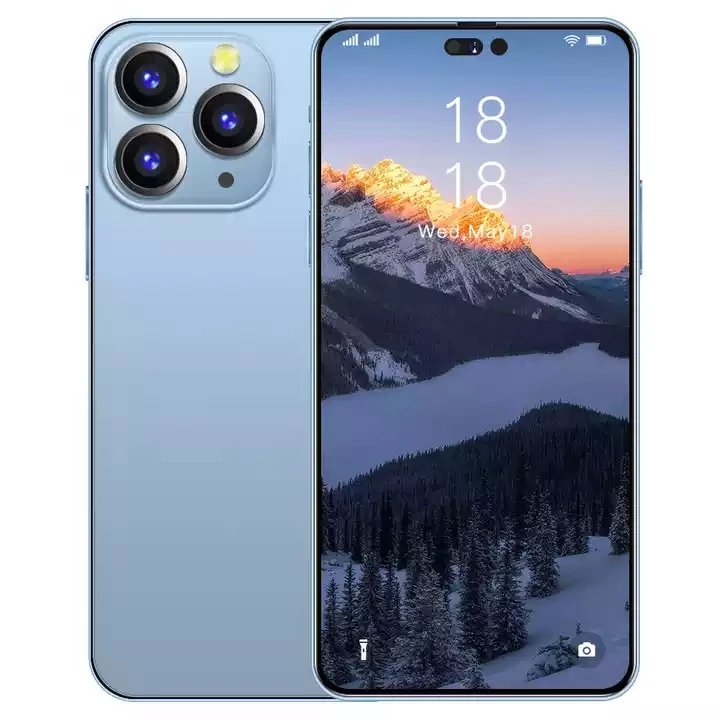 Высококачественные футболки с надписями «i 14 Pro Max 5G 6 8 дюймов Оригинальный мобильный телефон 1 Гб + 16 ТБ большой объем памяти смарт-телефон камера