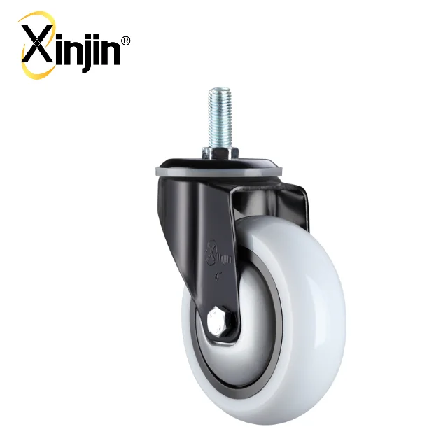 3 inch medium duty PP thread stem caster wheel with brake