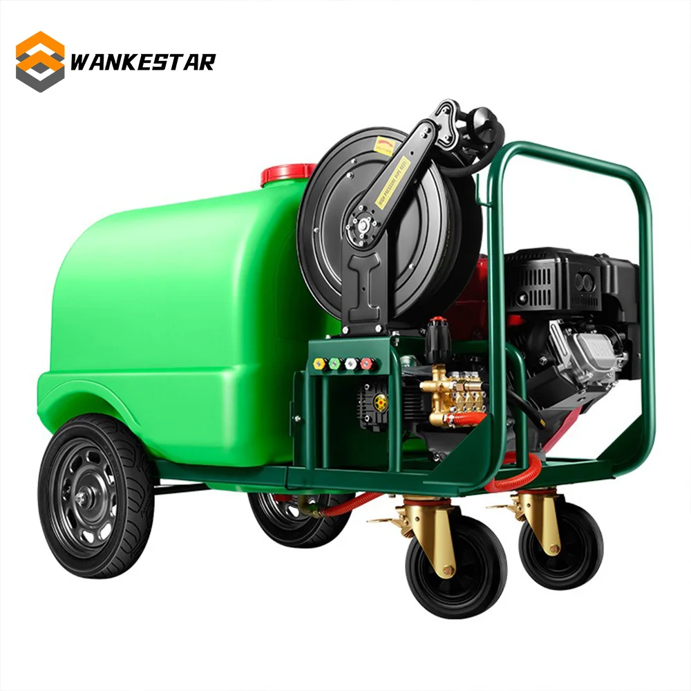 12hp 4000psi Gasoline Engine Power Jetter Sewer Trolley High Pressure Cleaner Petrol Pressure Washer With 300L Water Tank