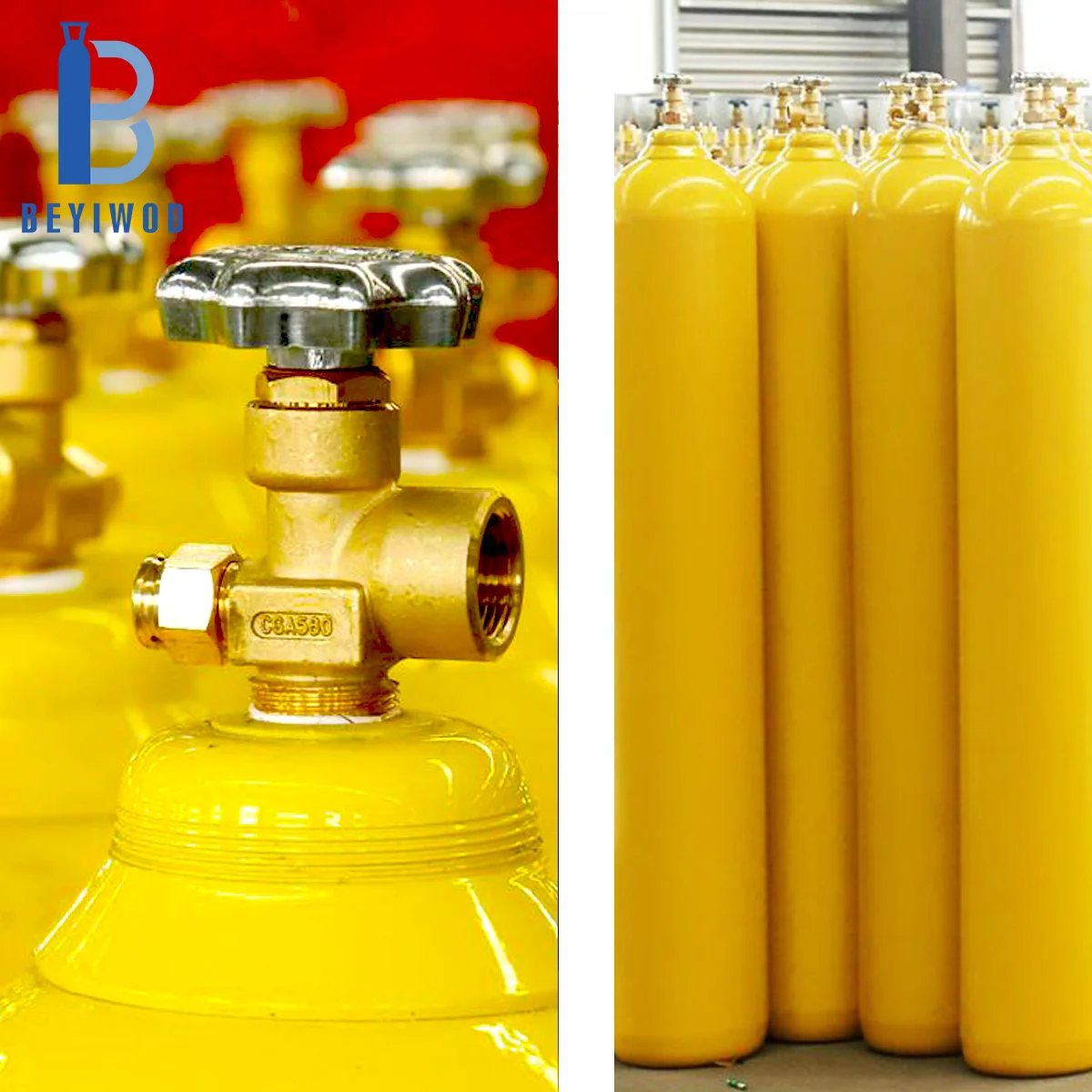 Factory OEM BEYIWOD brand wholesale CE Approval 200Bar seamless steel CO2 Bottle Argon Gas Cylinder O2 cylinder
