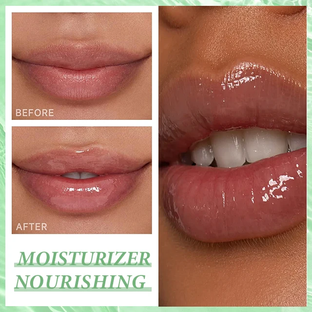 Organic Natural Lightening Lip Lines Repair Moisturizing Glossy Plump Lip Balm Aloe Vera Plumping Essential Lip Oil