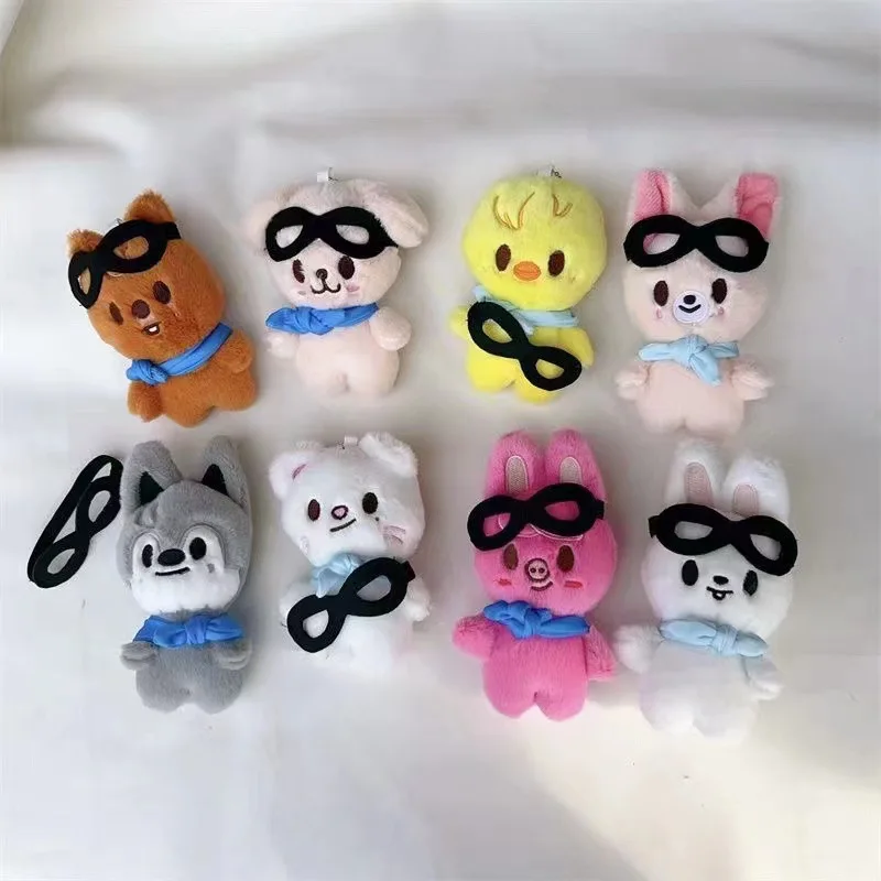 KPOP Cartoon Stuffed Animal Toys Pendant Character Plush Doll Wolf Rabbit Hyunjin Skzoos Stray Kids Plush Doll keychain