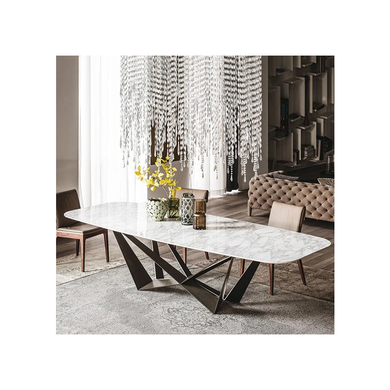 Modern Marble Dining Table Light Luxury Dining Table Sets