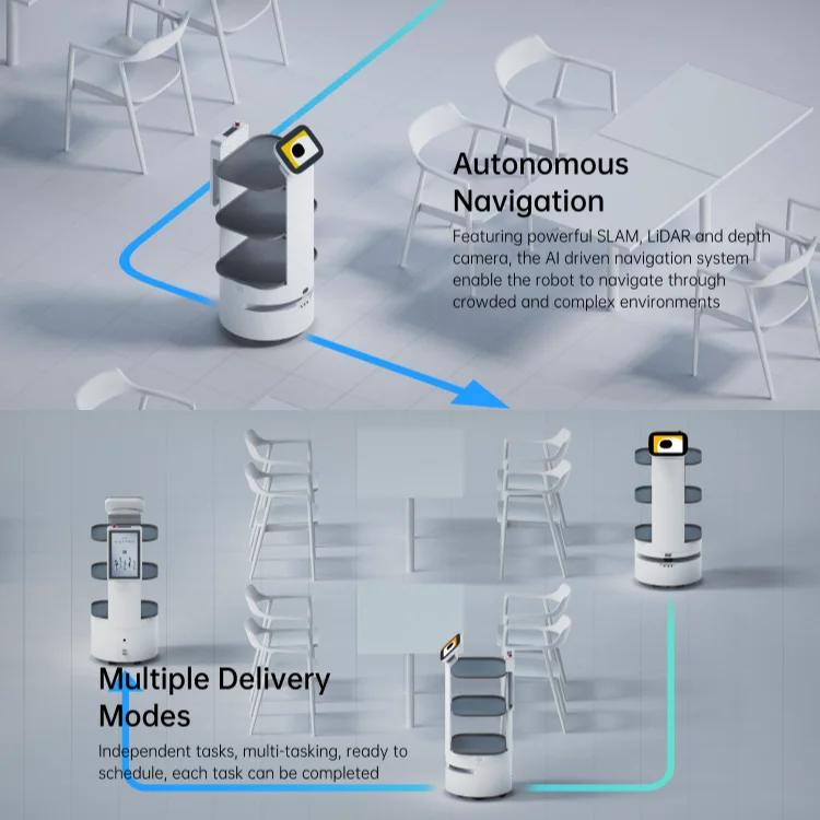 Autonomous Food Robot Support OEM Food Delivery Robot for Hospital Delivery Robot Waiter