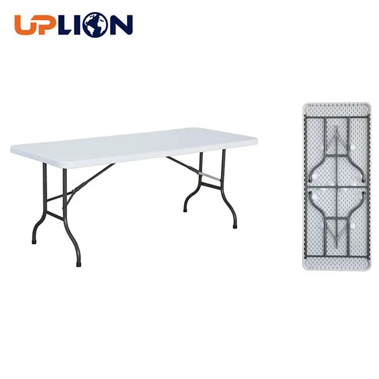Uplion Outdoor Party HDPE Banquet Wedding Foldable Table Plastic Folding Rectangular Table