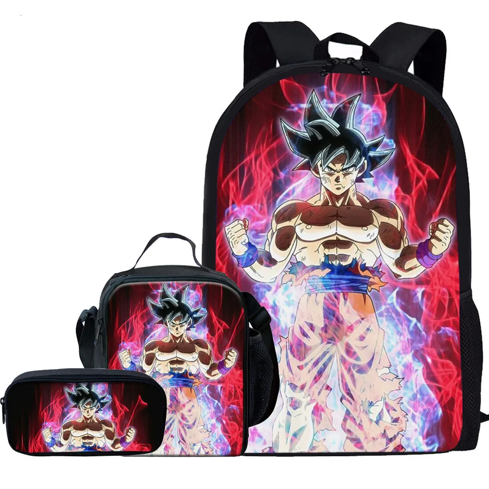 Dragon Ball Z Super Print 3PCS Set students Kids Boys Schoolbags Anime DBZ Ultra Instinct Goku Children Backpacks