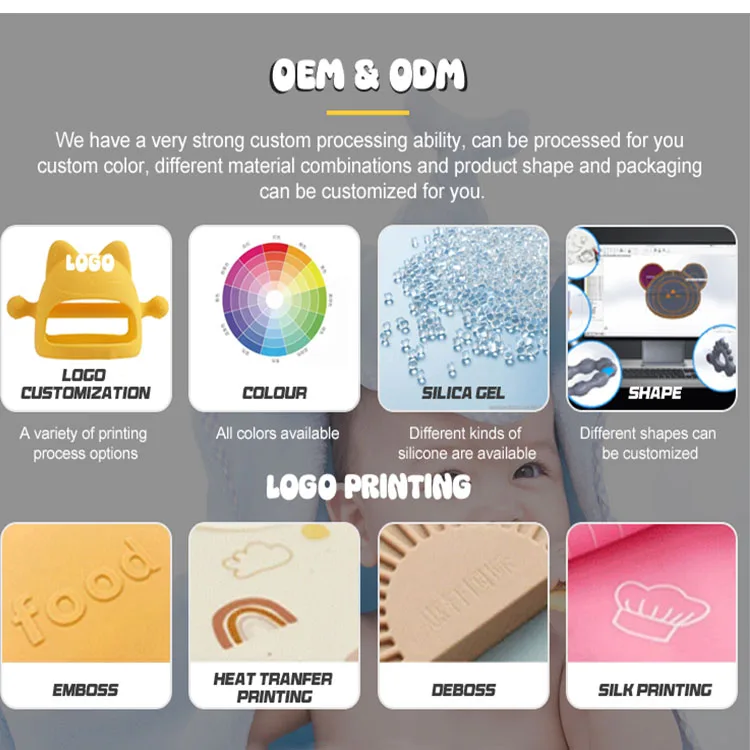 100% Food Grade Silicone Food Grade Baby Silicone Teether  Decompression Bubble Happy Toy Bite Happy Circular Deer Cartoon Toy