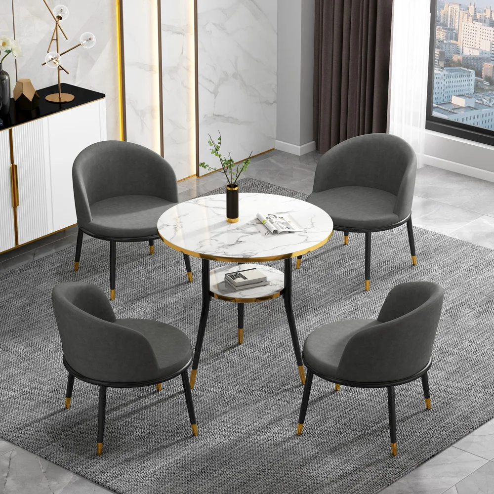 Modern Interior Decoration square quart retail space saver dining table