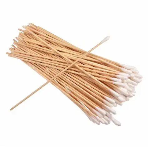 
biodegradable cotton bud cotton bud for dog Single-Tip Cotton Tip Swab with Wood Handle 