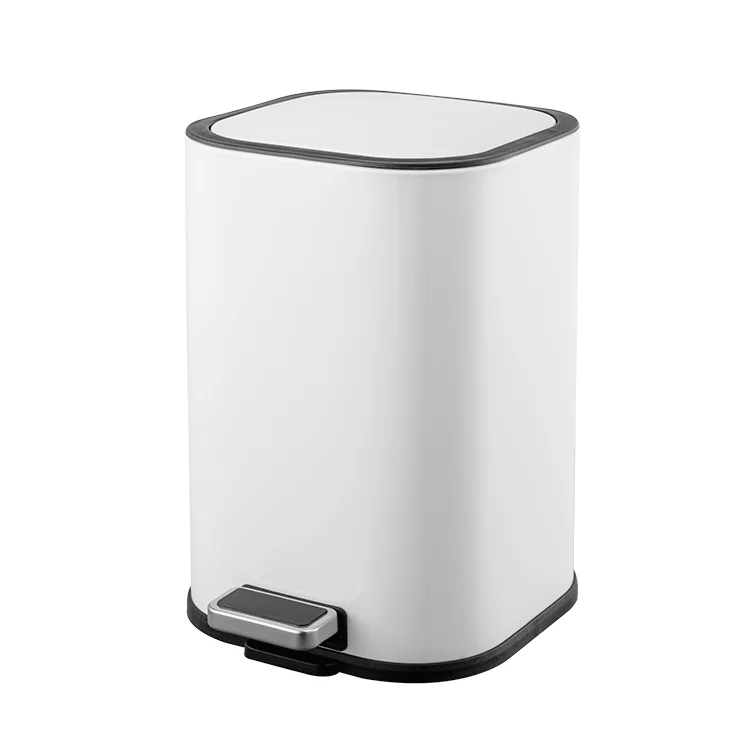 Metal Bathroom Trash Bin Foot Pedal 8L Trash Can Workshop Multi Function Stainless Steel Garbage Bin