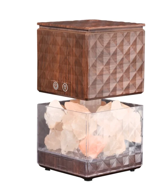 Square Himalayan Salt Lamp Hand Carved Natural Therapeutic Salt Rock Crystal Lamps essential oil aroma diffuserwith salt stone