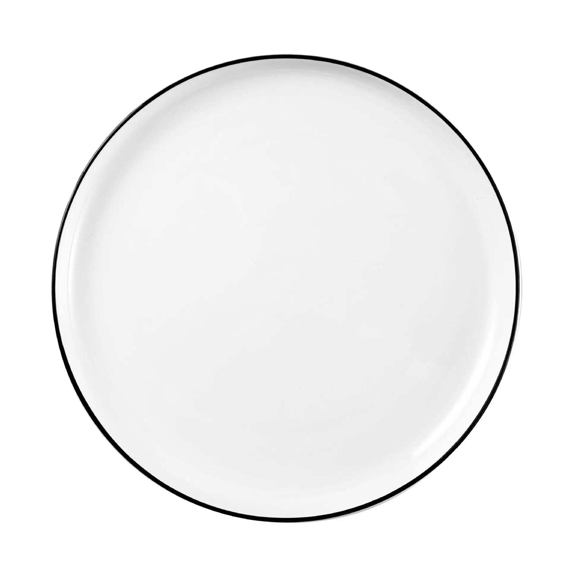 
North Europe simple ceramic round disk glaze color black edge daily tableware hotel pizza steak plate wholesale custom 