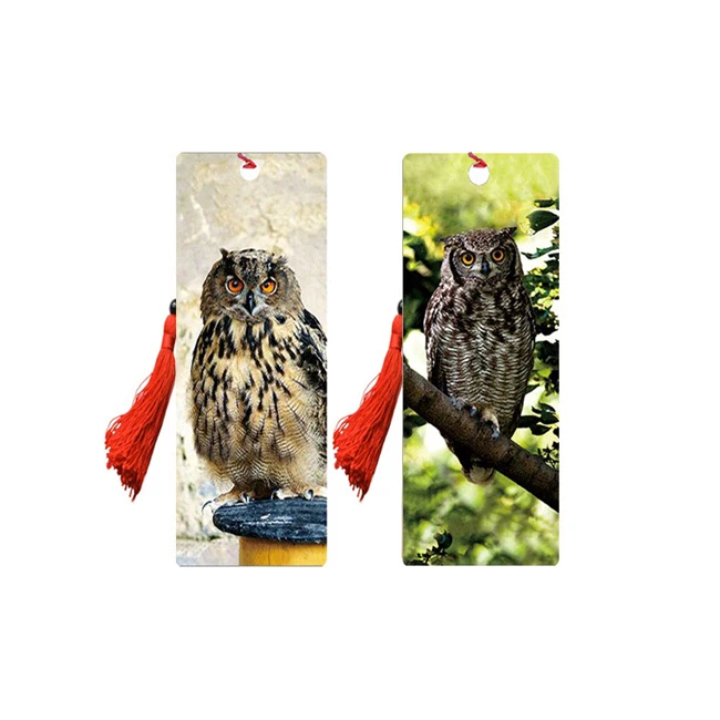 3D lenticular anime bookmark with tassel new 3d lenticular animal bookmark