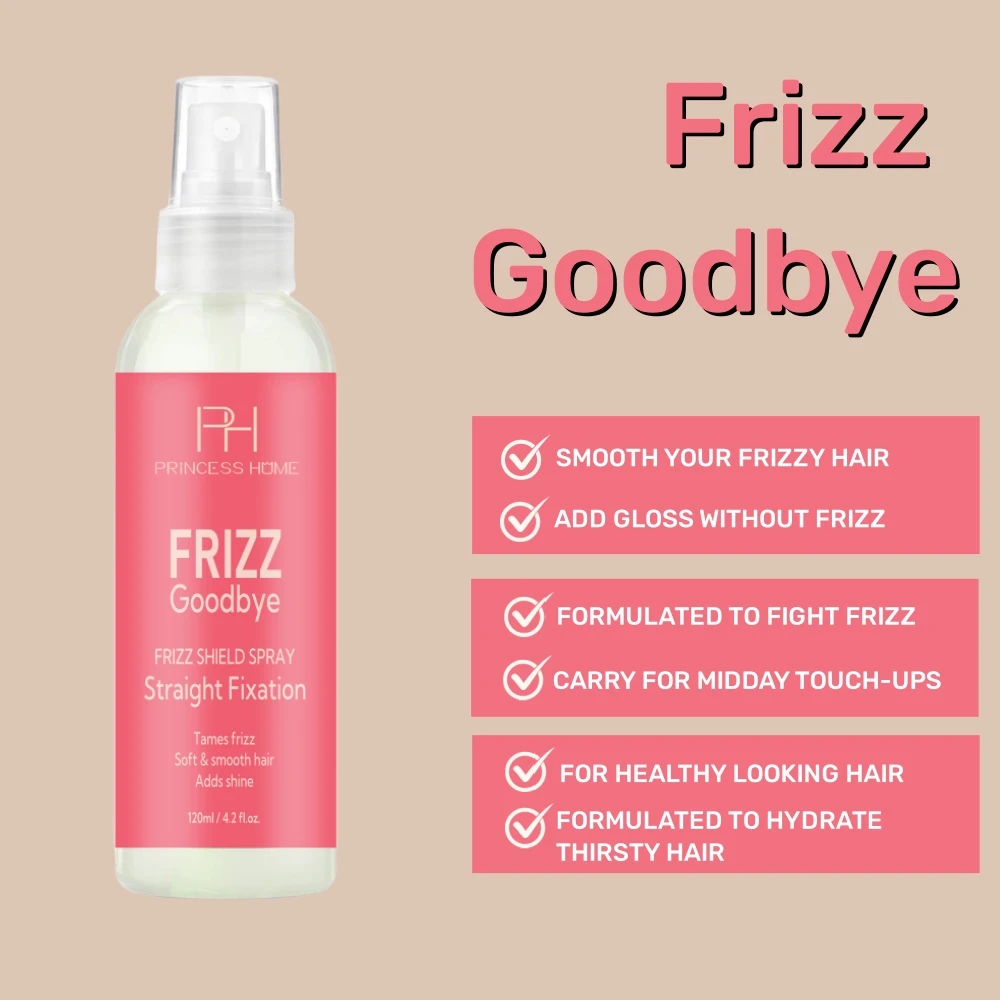 Custom Logo Anti-Frizz Finishing Spray Keratin Smooth Anti Humidity Spray  for a Flexible Hold Weightless 4oz.