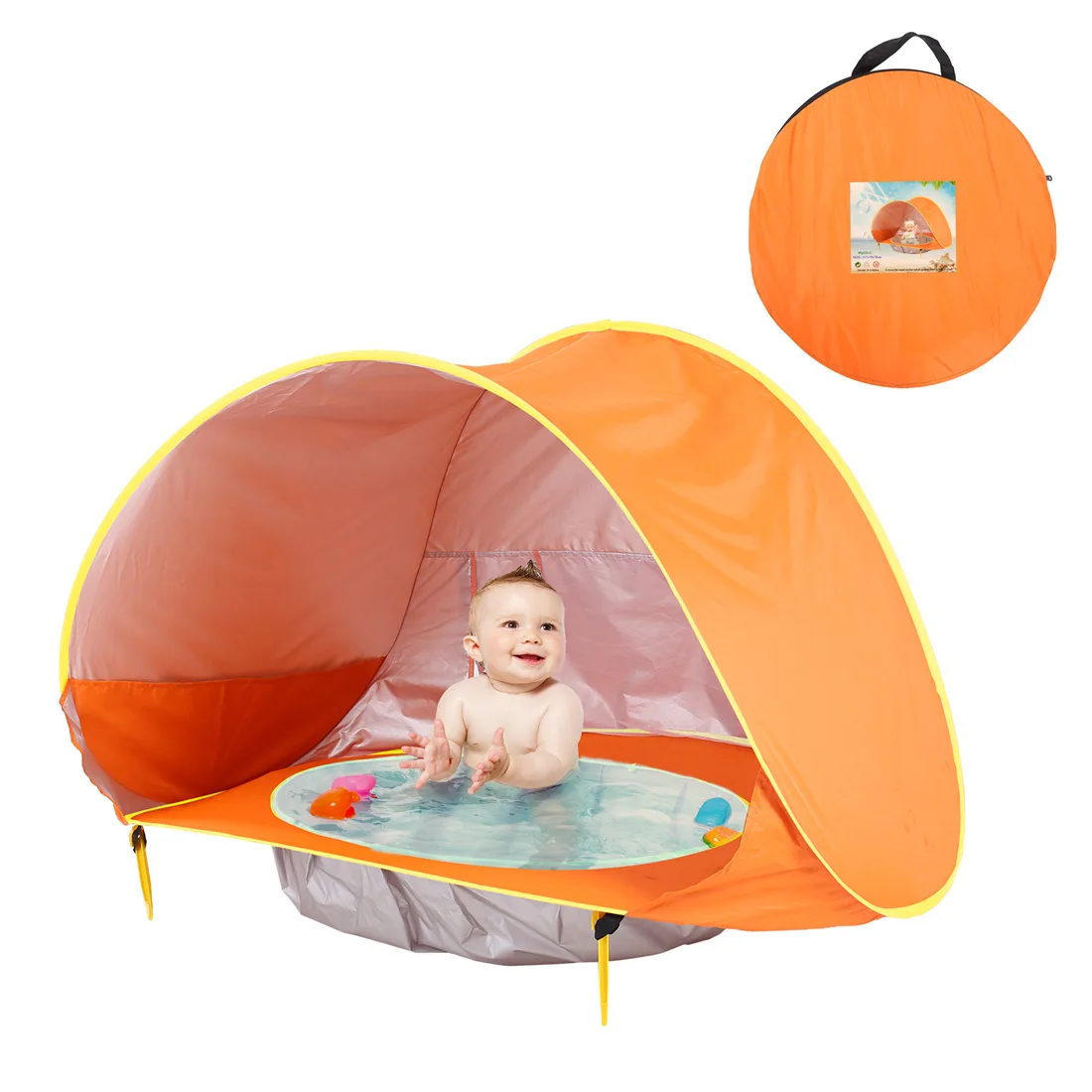 Beach cabana beach shade portable canopy fashion Baby Tent with Pool UP 50+  Outdoor Beach Tent for Aged 0-3