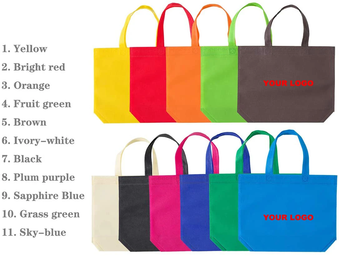Wholesale Custom logo printed reusable non woven tote shopping bag with Handles