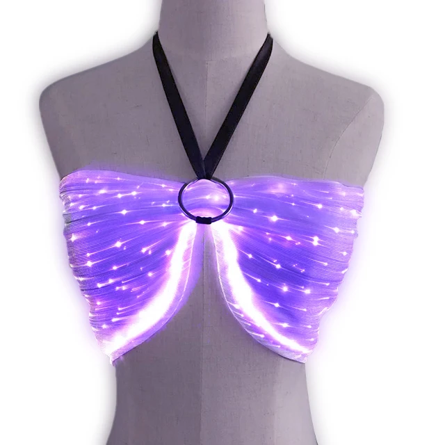 Hot sale glow in the dark luminous bra and panty light up bra and shorts led costume