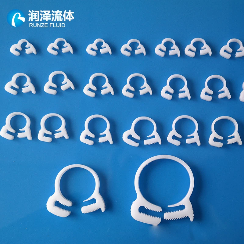 Double Toothed Jaw Ratchet Type Plastic Tubing Hose Clamp