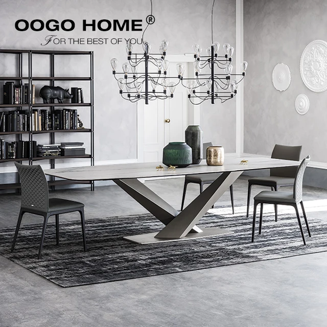 
New design stainless steel frame dining table furniture 