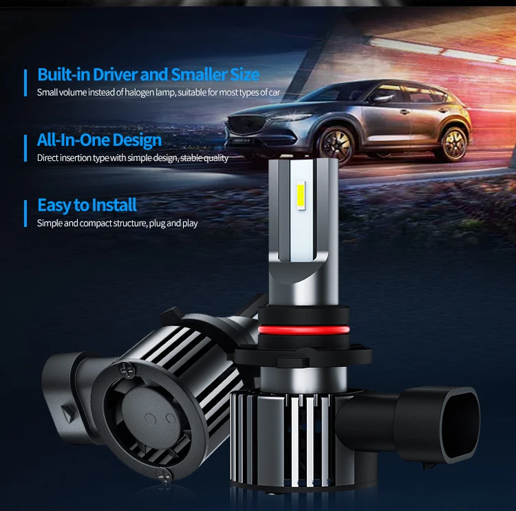 Global patent Led Car H1 H13 H7 Headlight Bulbs Led 9005 9006 9007 H11 H15 H4 Led Headlight bulb