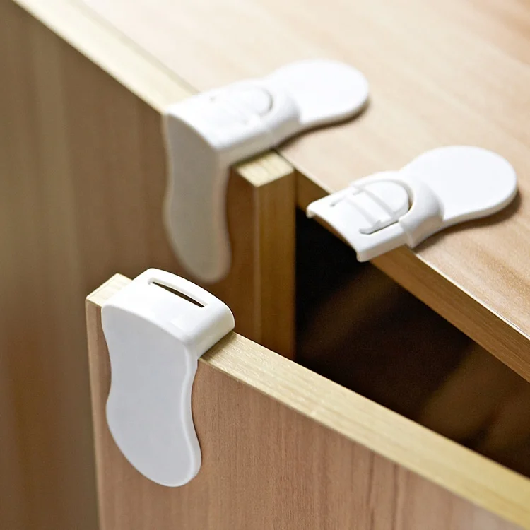 Wholesale 90 degrees Angle Drawer Cabinet Corner Lock For Children Baby Safety Kids Safety Plastic Safety Cabinet Lock