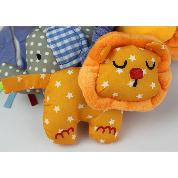 
S014B Blue lion Musical Activity Spiral Stuffed plush Animal Baby Car toy 