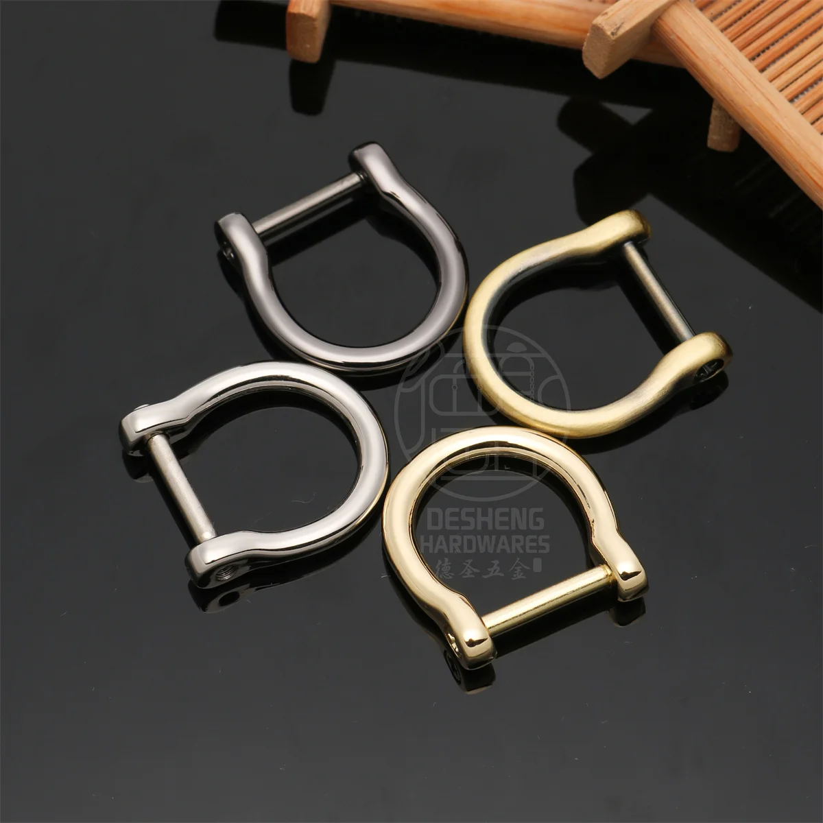 16mm Handbag Accessories Metal Screw D Ring Zinc Alloy U Shape D Ring For Belt Strap
