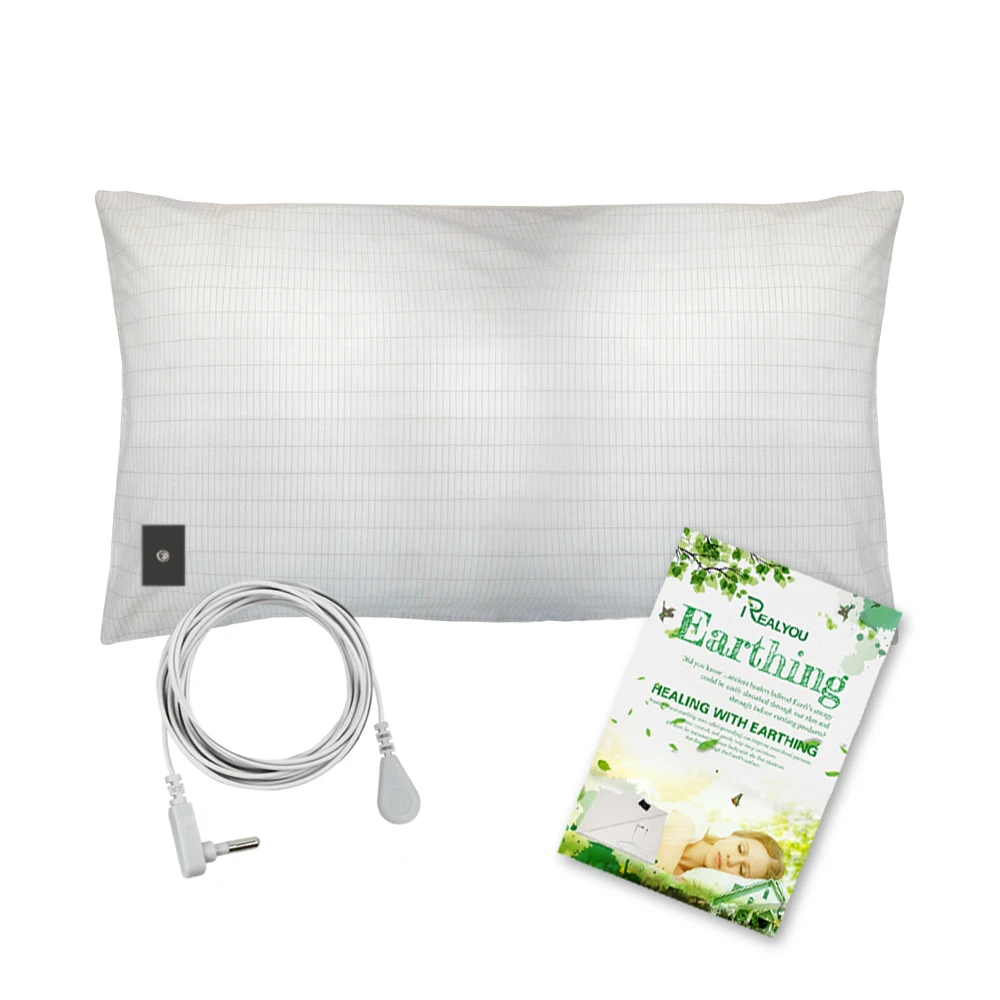 Earthing Pillow Case for Grounding, Conductive Grounding Pillow Cover with Sliver for Reduce Pain and Better Sleep