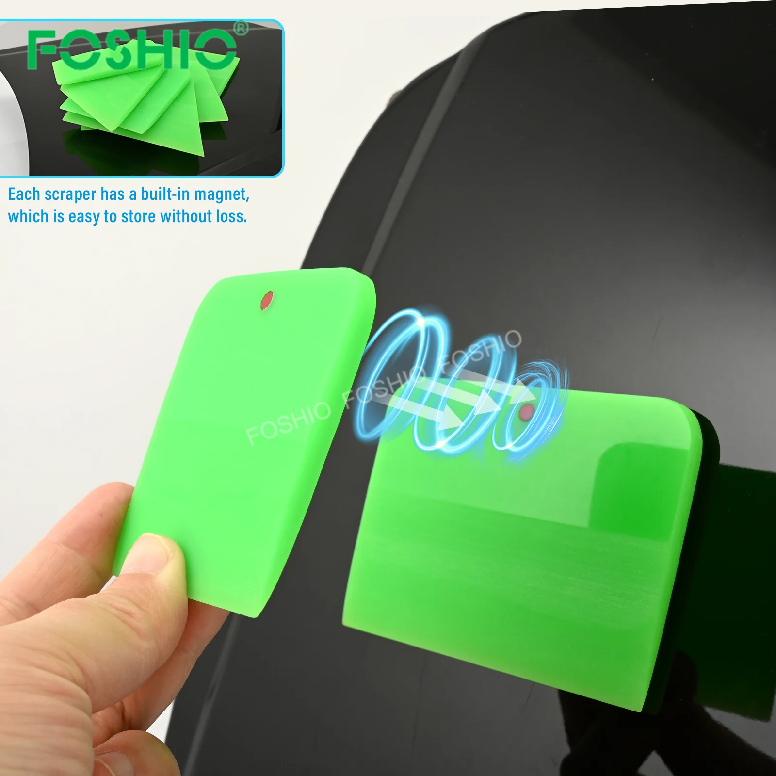 Foshio Design Professional Glass Magnetic Ppf Squeegees Rubber Car Window Tint Tool