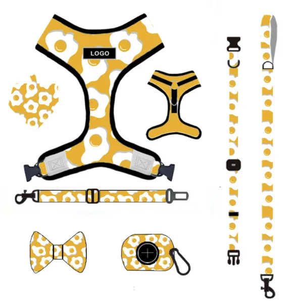 Newest design dog harness, custom different color and logo dog harness and leash set