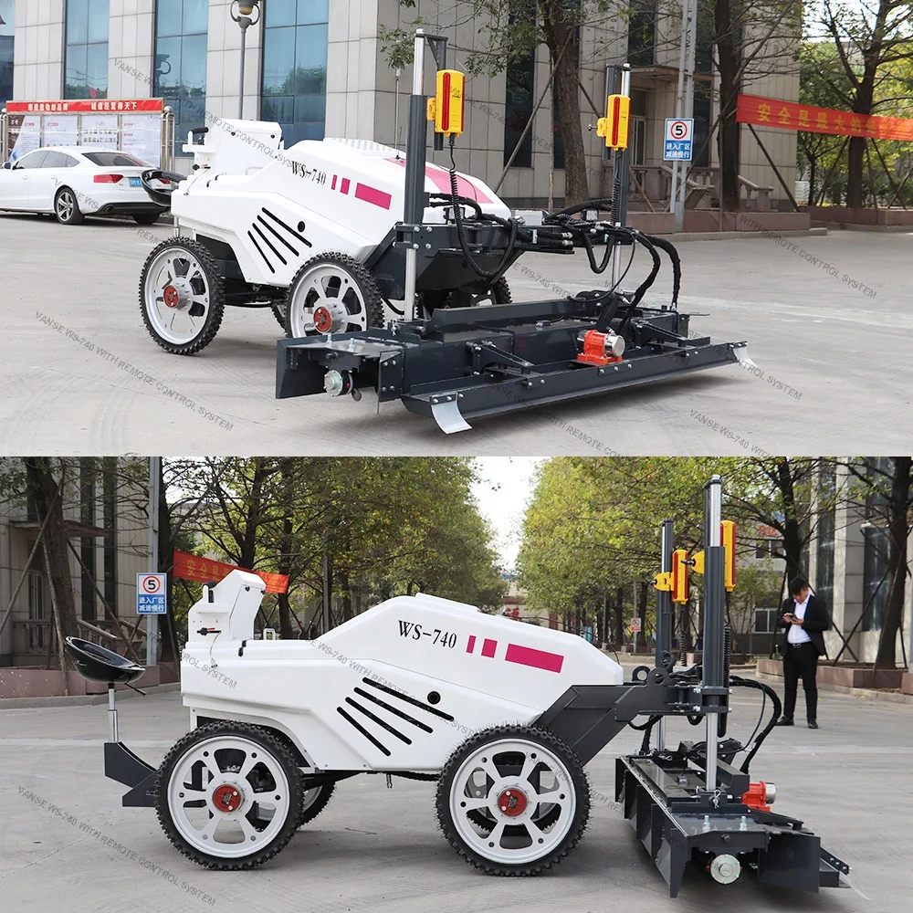 VANSE WS740 Factory Sale REMOTE Control Solid Puncture-Proof Tyre Automatic Cement Pavers Laser Level Concrete Leveling Machine