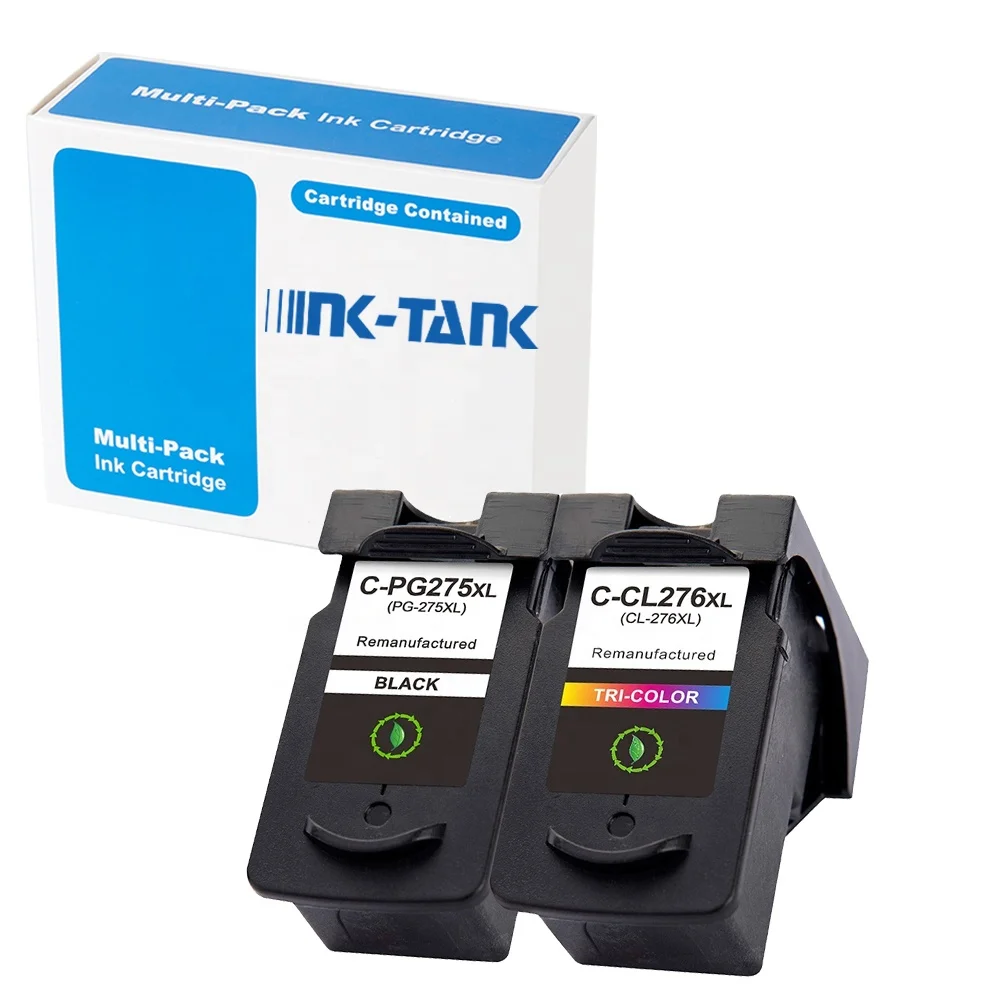 INK-TANK PG275 CL276 PG 275 CL 276  275XL 276XL Black Remanufactured Ink Cartridge for Canon PIXMA TS3520 TR4720 Printer