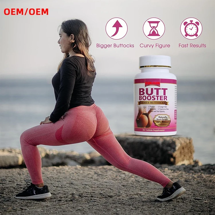 60 Tablets Butt Booster Pills Mention Buttocks Herbal Supplements for Plump Hips Enhancement Firming and Seductive