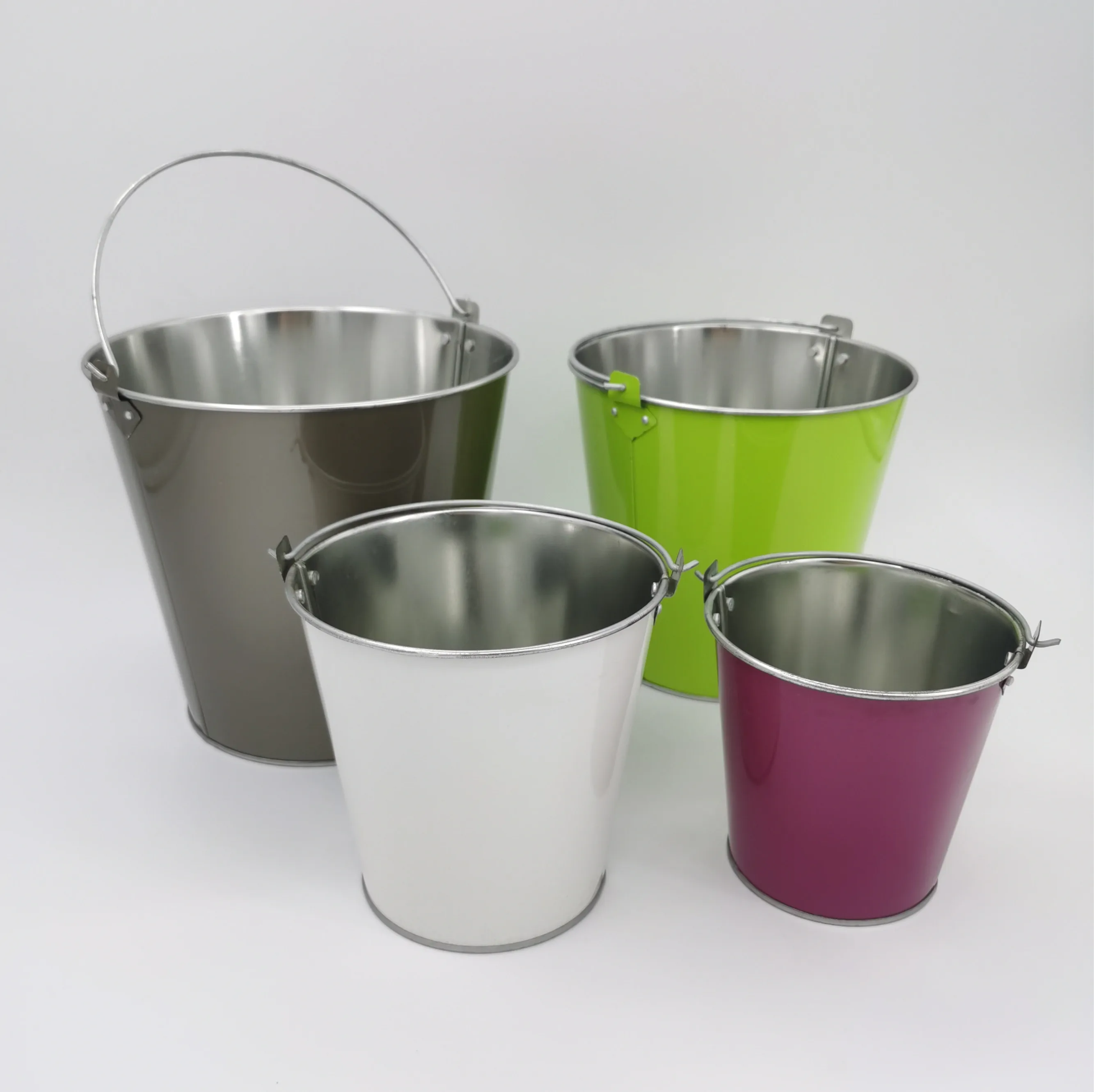 Colorful Metal bucket tin garden pail flower planter, craft and party decoration flower pot