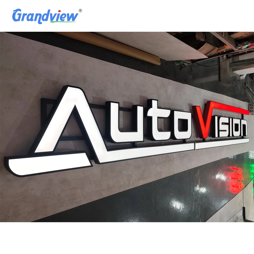 Commerical 3d business illuminated metal backlit letters 3d led sign custom light up letters led channel letter sign