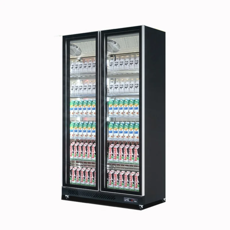 Supermarket Refrigerator Equipment Glass Door Vertical Freezer Showcase Chiller Bar Fridge Beer Cooler
