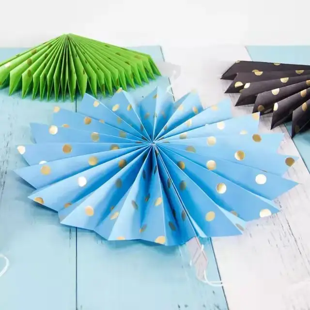 Arts and crafts paper fan color paper fan high -grade art