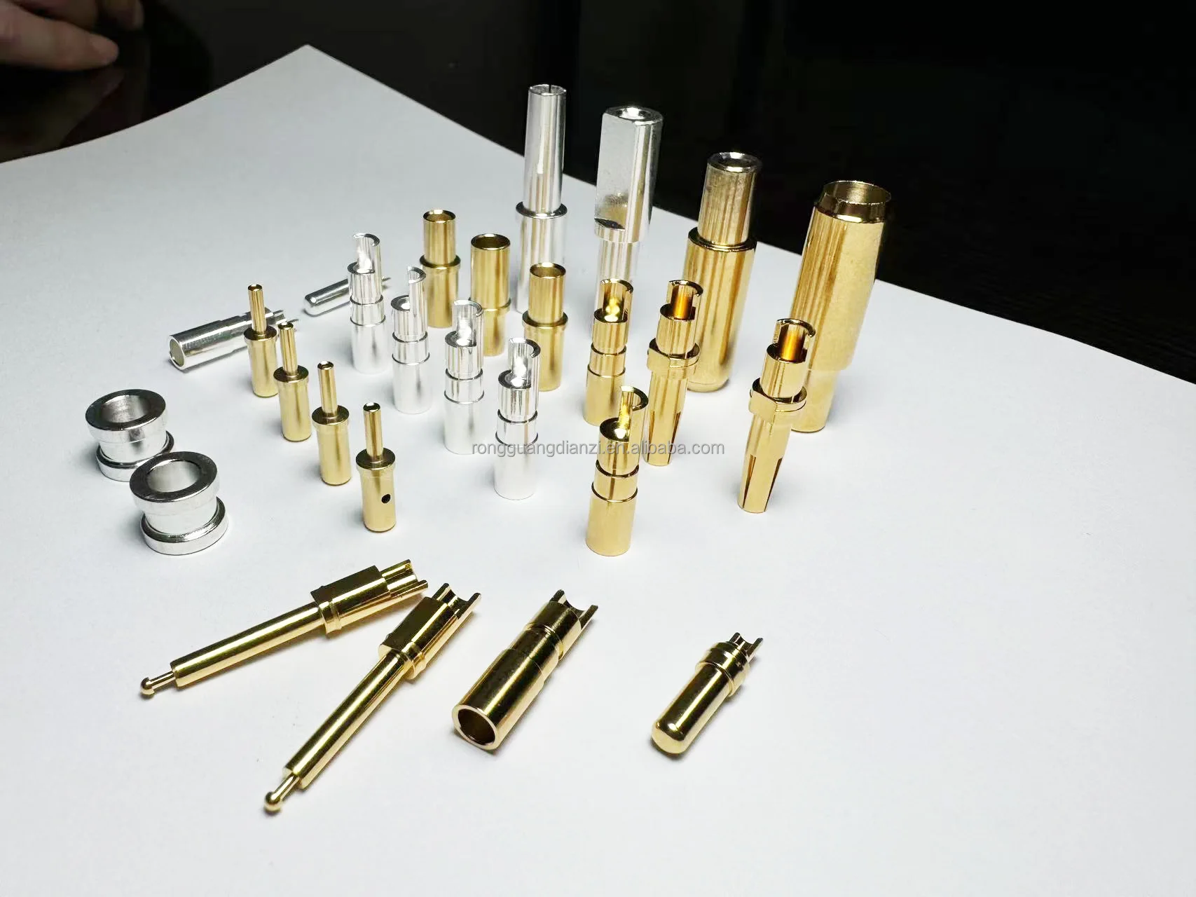 Customized AC/DC Power Plug Medical Welding Solid Brass Nickel Plated Gold Pin Bent Clevis Pins Terminal