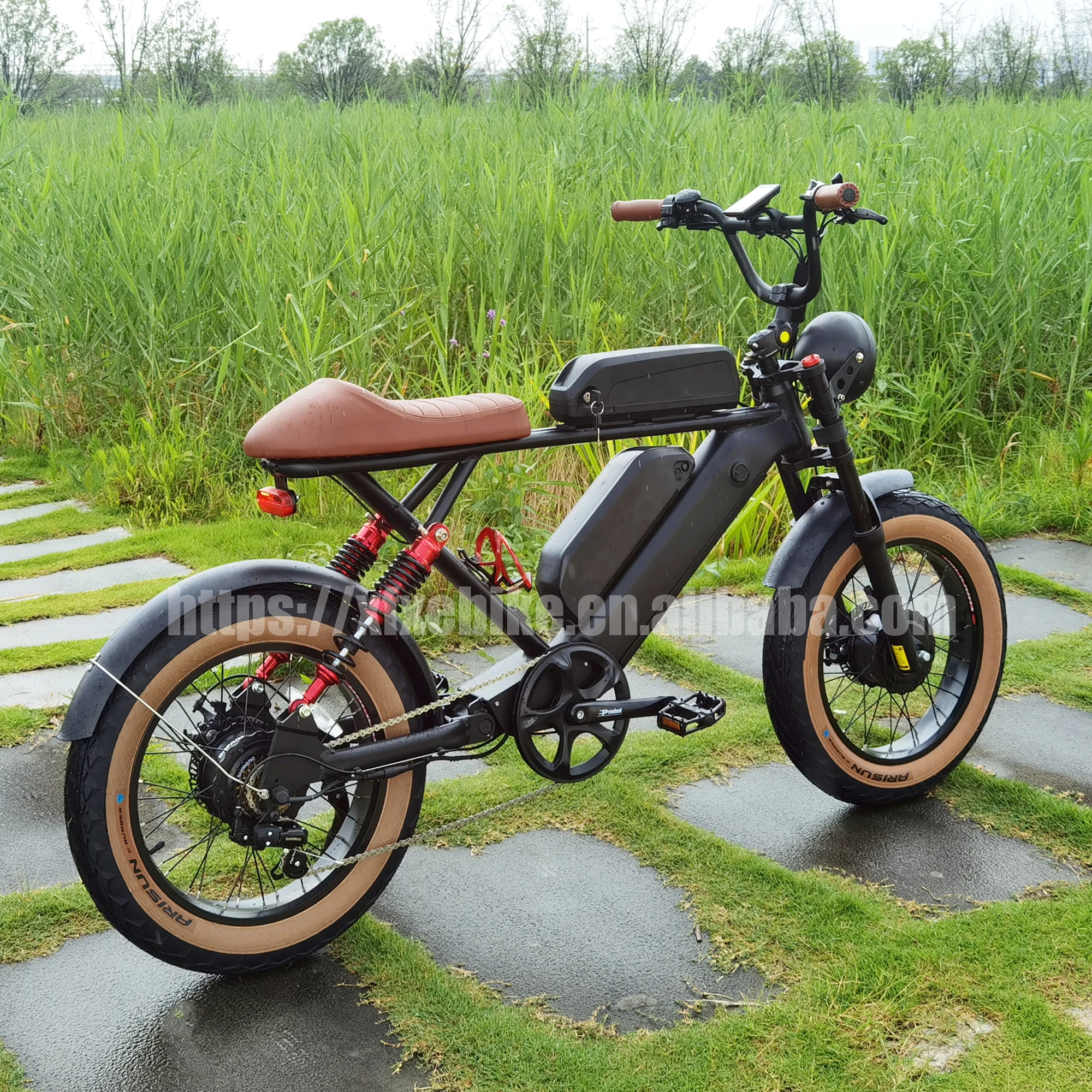 Dual Motor 48V F 500W & R 750W Powerful Electric Fat Bike 3 Battery Long Range Retro E-bikes Snow Electronic Bicycle