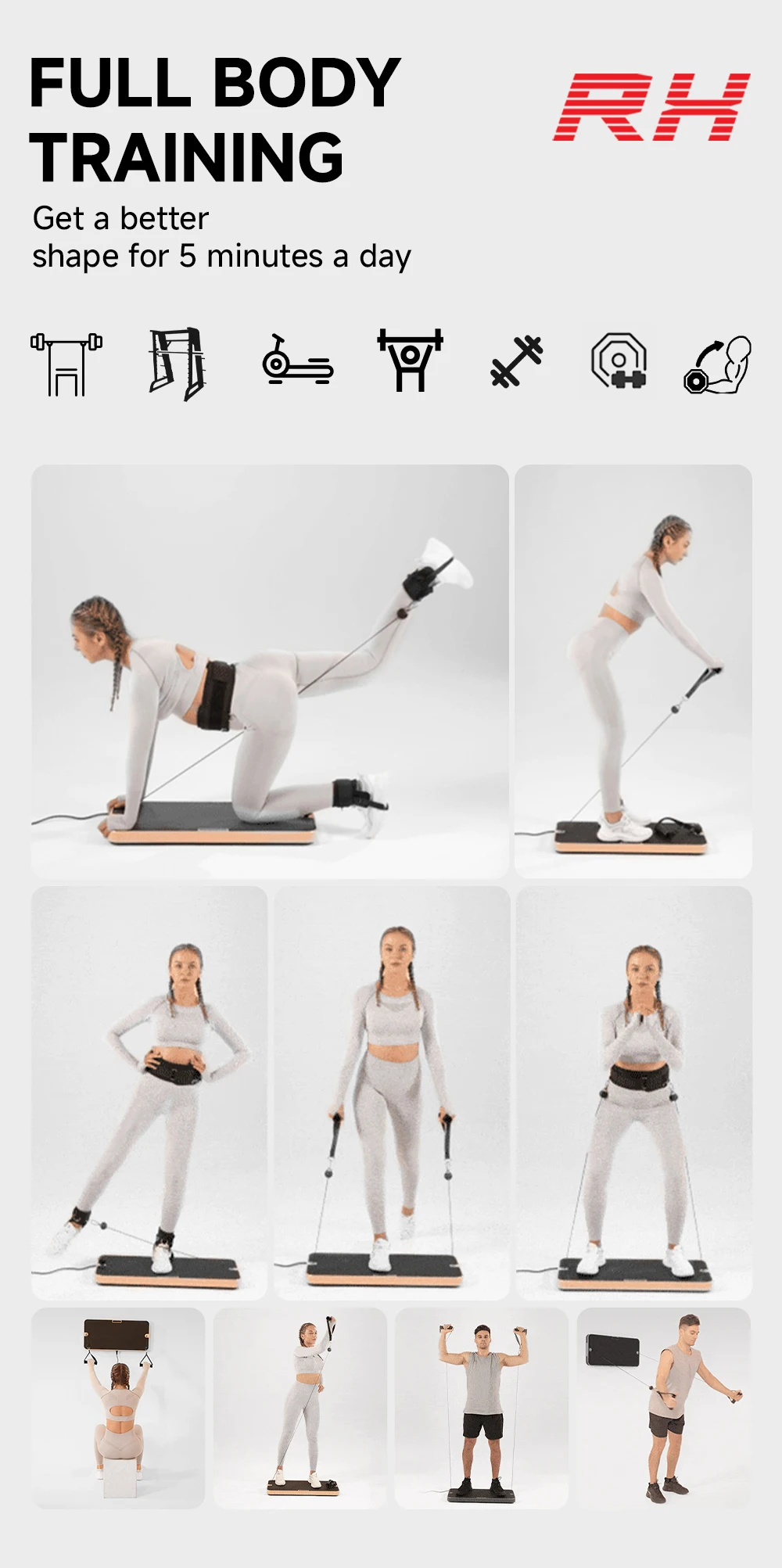 RH Portable Mini Home Gym Intelligence Fitness Equipment Digital Weight System Smart Home Gym