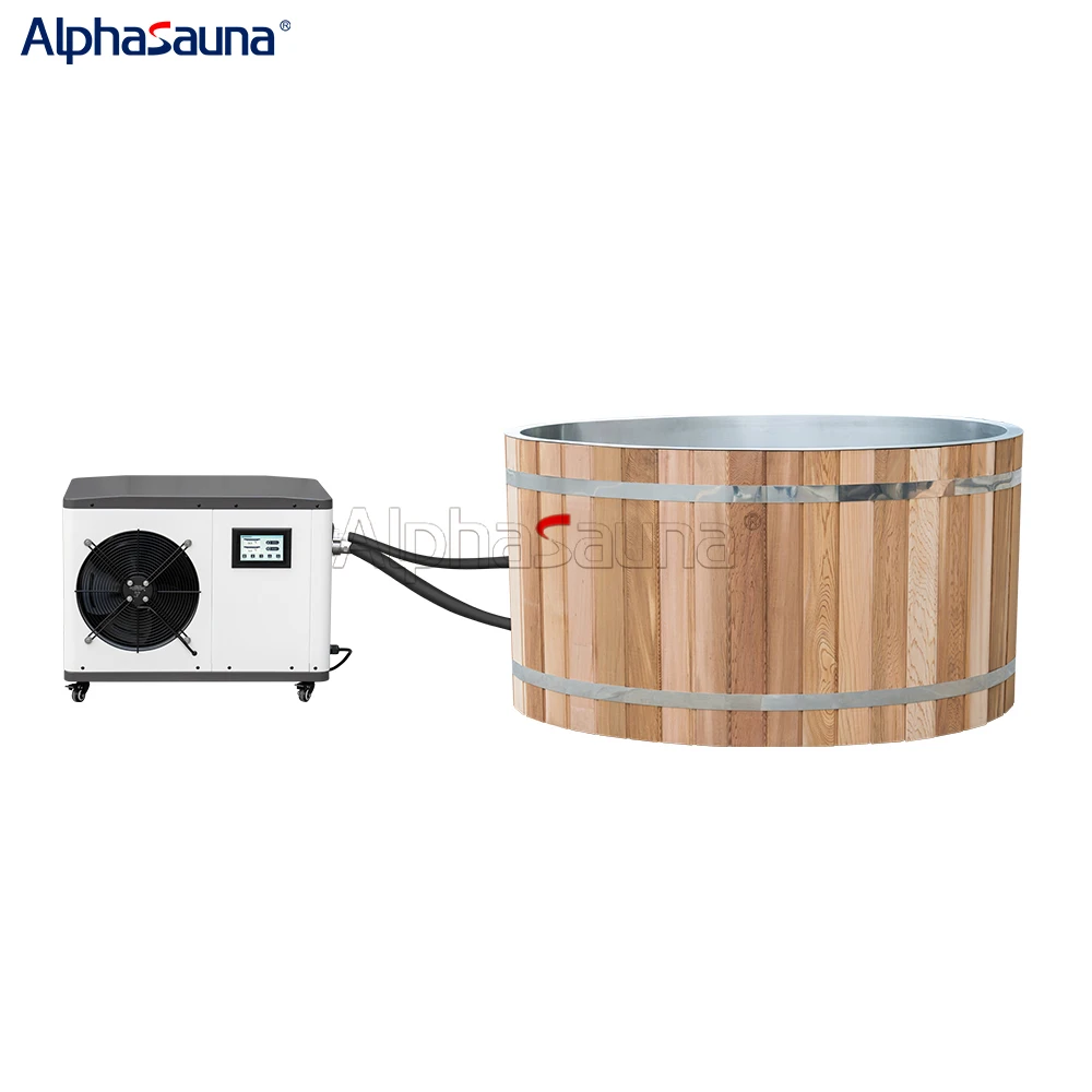 Wooden Outdoor Water Cooler For Ice Bath Oval Cedar Ice Bath Ice Plunge Barrel Optional