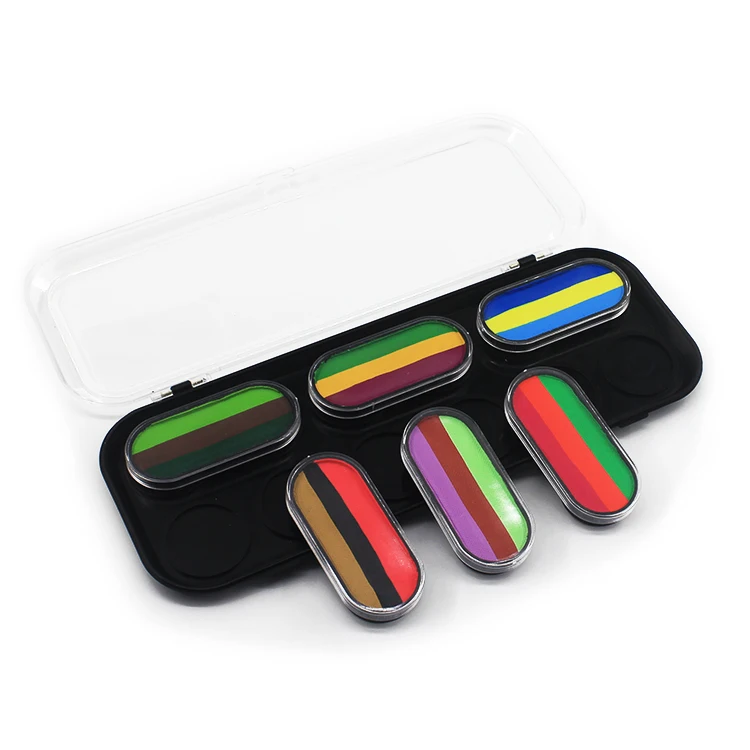 super march custom halloween body painting rainbow split cake cream kids face painting kit  professional water based face paint